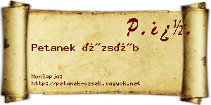Petanek Özséb névjegykártya